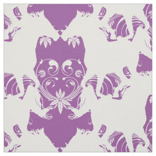 Tissu Floral blanc de silhouette de cheval
