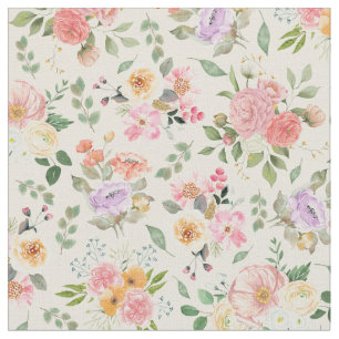 Tissu Floral Boho d'été sur jaune pâle
