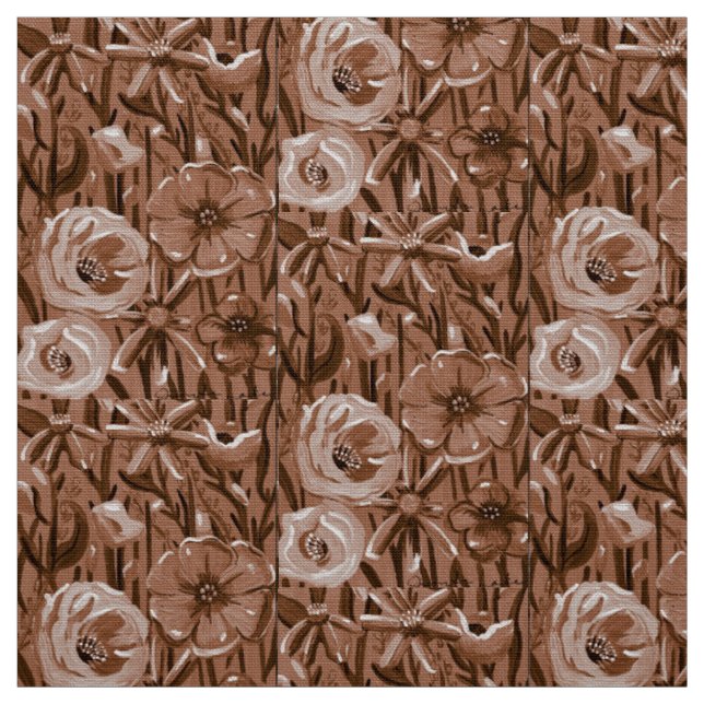 Tissu floral Brown (Échantillon)