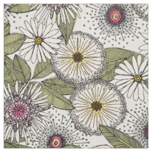 Tissu Floral craie du jardin australien