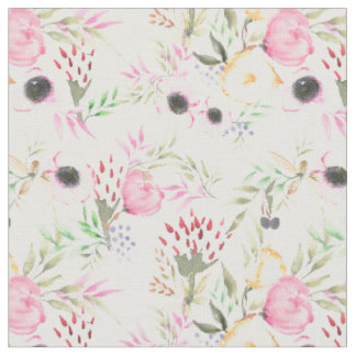 Tissu floral d'aquarelle avec des pivoines et des