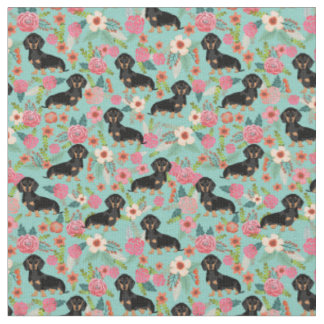 Tissu floral de Doxie - noircissez et doxie