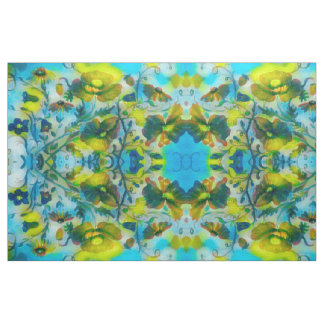 Tissu floral de faisceau de soleil jaune