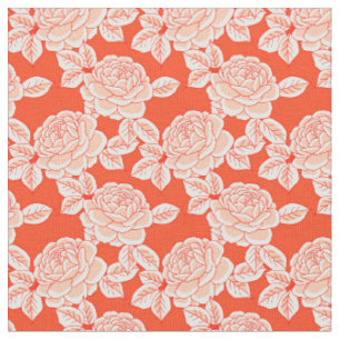 Tissu Floral de Pivoine Dessinée à la Main