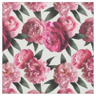 Tissu floral de pivoine rose