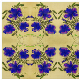 Tissu Floral pourpre et jaune