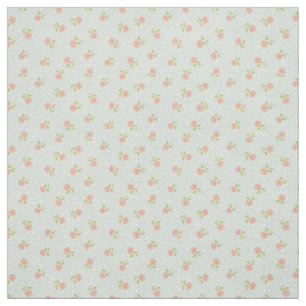 Tissu floral rose blanc chic minable bleu-clair de point