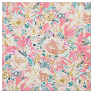 Tissu Floral rose PRÊT de SÉJOUR