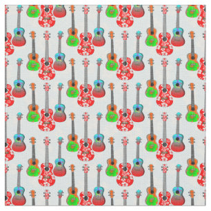 Tissu Floral Ukulele Hawaiian