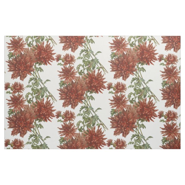 Tissu Floraux de fleurs rouges (Fat Quarter)