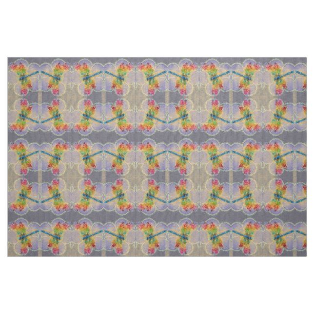 Tissu Flore et libellules (Fat Quarter)