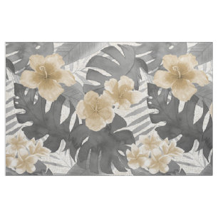Tissu Flore tropicale neutre de Luana