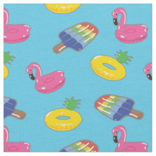 Tissu Flotteurs bleus lumineux de piscine d'été model