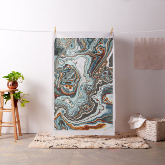 Tissu Flux de géode en marbre de cuivre bleu