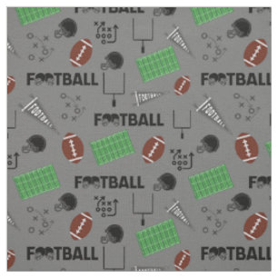 Tissu Football amusant sur Grey
