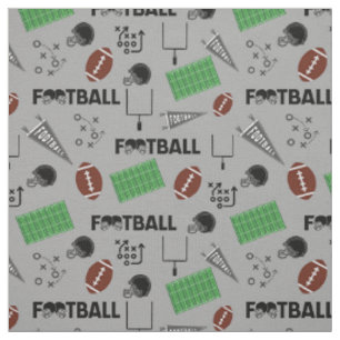 Tissu Football amusant sur gris clair