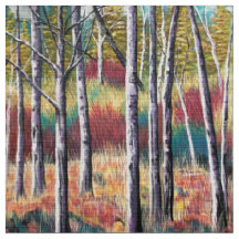 Tissu forestier Pastel Abstrait Aspen
