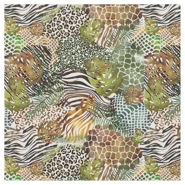 Tissu Forêt abstraite colorée (Fermer)