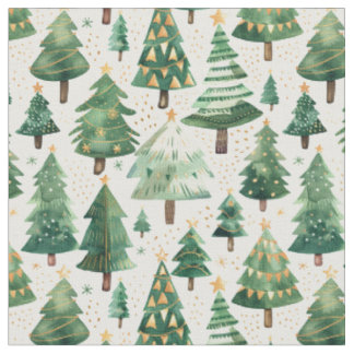 Tissu Forêt d'arbres de Noël Waterton