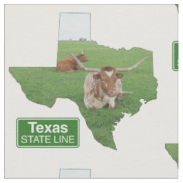 Tissu Forme texane avec Longhorn Steer State Line Signal