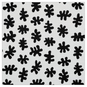 Tissu Formes morphiques 120322 - Noir sur blanc