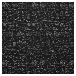Tissu - Formule mathématique noir et blanc