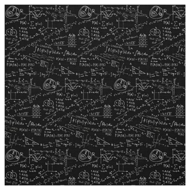 Tissu - Formule mathématique noir et blanc (Échantillon)