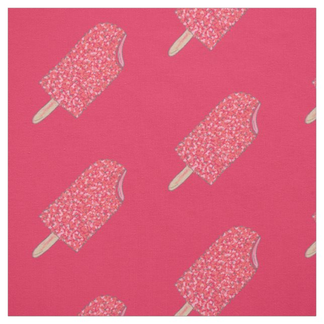 Tissu Fraise rose Éclair Crème glacée Popsicle Foin (Échantillon)