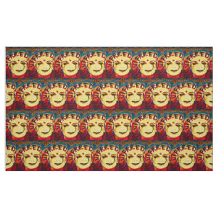 Tissu Freedom Face souriante jaune