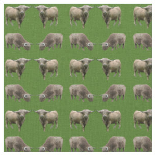 Tissu Frénésie de Vache des Highlands (Vert foncé)