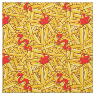 Tissu Fries Françaises Avec Sauce Rouge Drôle