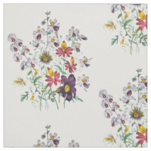Tissu Fringeflowers et fleurs de trompette de velours