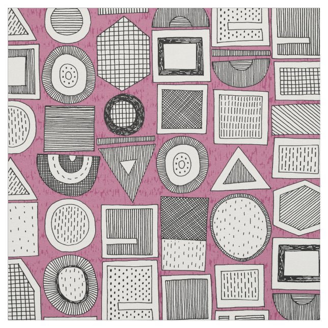 Tissu frisson memphis noir blanc (Échantillon)
