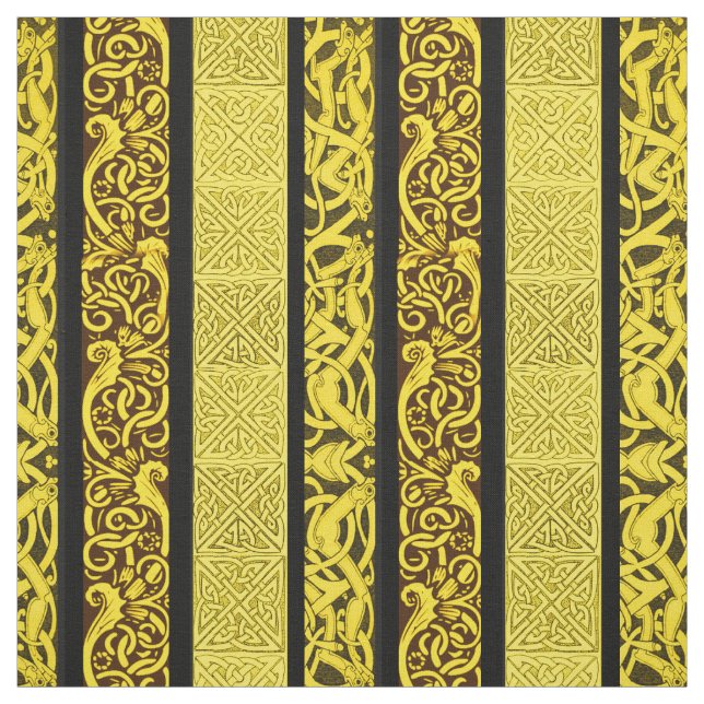 Tissu Frontières celtes en or (Échantillon)