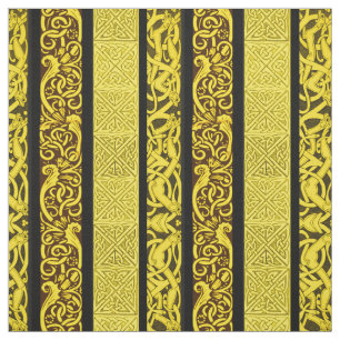 Tissu Frontières celtiques en or