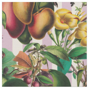 Tissu Fruits et fleurs tropicaux rétro