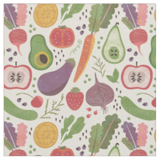 Tissu Fruits et légume d'aquarelle