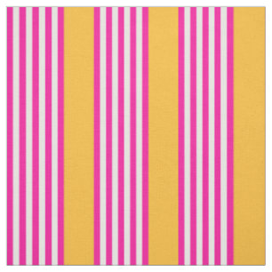 Tissu Fuchsia et jaune cinq bandes motif