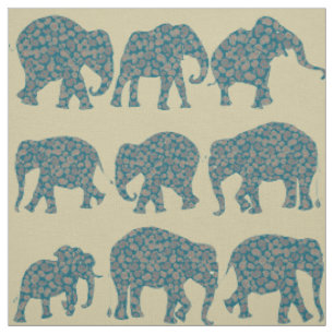 Tissu Fun Paisley Elephants, Paisley Motif Fabric