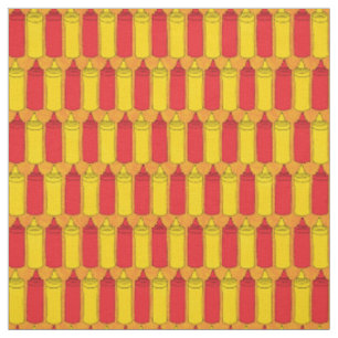 Tissu Funny Mustard et Ketchup Motif alimentaire