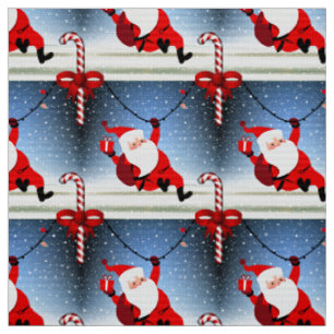 Tissu Funny Santa Claus livre Sucre de canne cadeaux