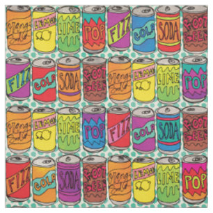 Tissu Funny Soda Cans Cool Motif alimentaire