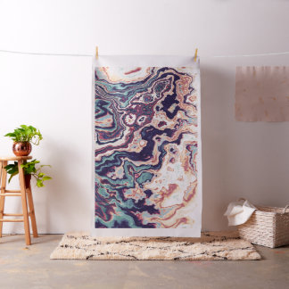 Tissu Fusion de Géode Marbre Violet Turquoise