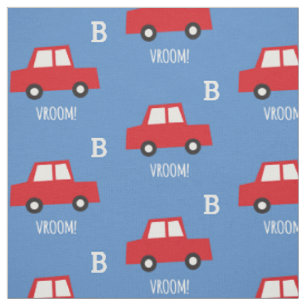 Tissu Garçons Jouets Cute Red Cars Vroom Monogram Nom de