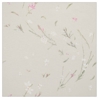 Tissu Gaura Aquarelle Florale Ivoire Douce