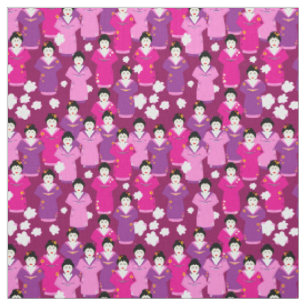 Tissu Geisha japonais dans le modèle rose de Kimono