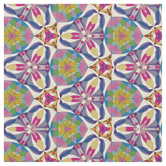 Tissu Géométrie florale Abstraite (Fermer)