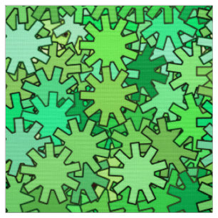 Tissu Géométrie moderne, chaux et vert émeraude