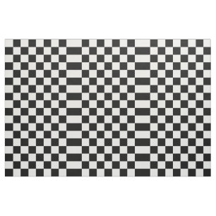 Tissu géométrique noir et blanc Checkered