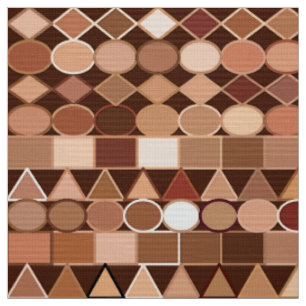 Tissu Géométrique Tribale moderne, Chocolat Brown et Tan